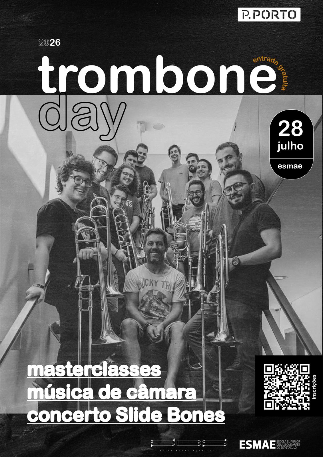 Slide Bones Symbiosis — Trombone Day, 28 July 2026 at ESMAE, Porto